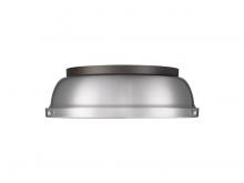  3602-14 RBZ-PW - Duncan 14" Flush Mount in Rubbed Bronze with Pewter